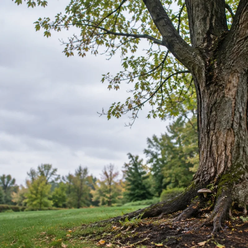 A tree having issues with root rot in Ottawa